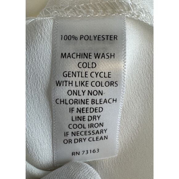 Willi Smith Peplum Button Up Collared Blouse Ivory S academia work 65-37 - Picture 8 of 13